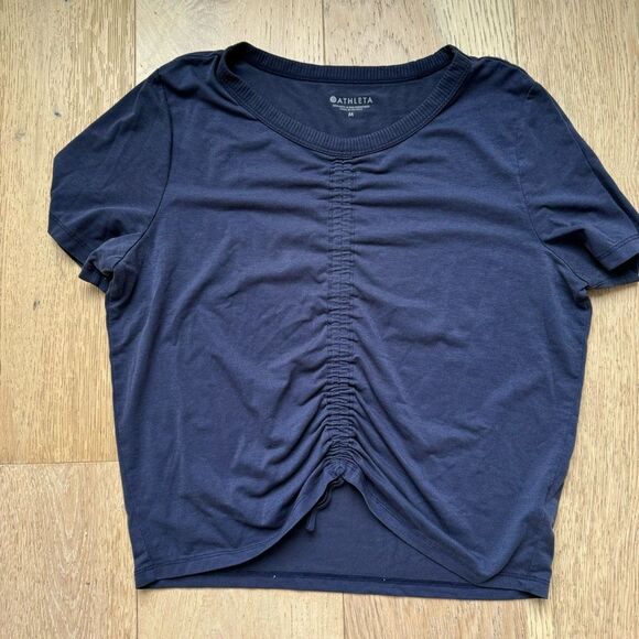 Bundle of Athleta Essence Pleated Zephyr Tank Encore Cinch Blue Size Medium - Picture 4 of 8